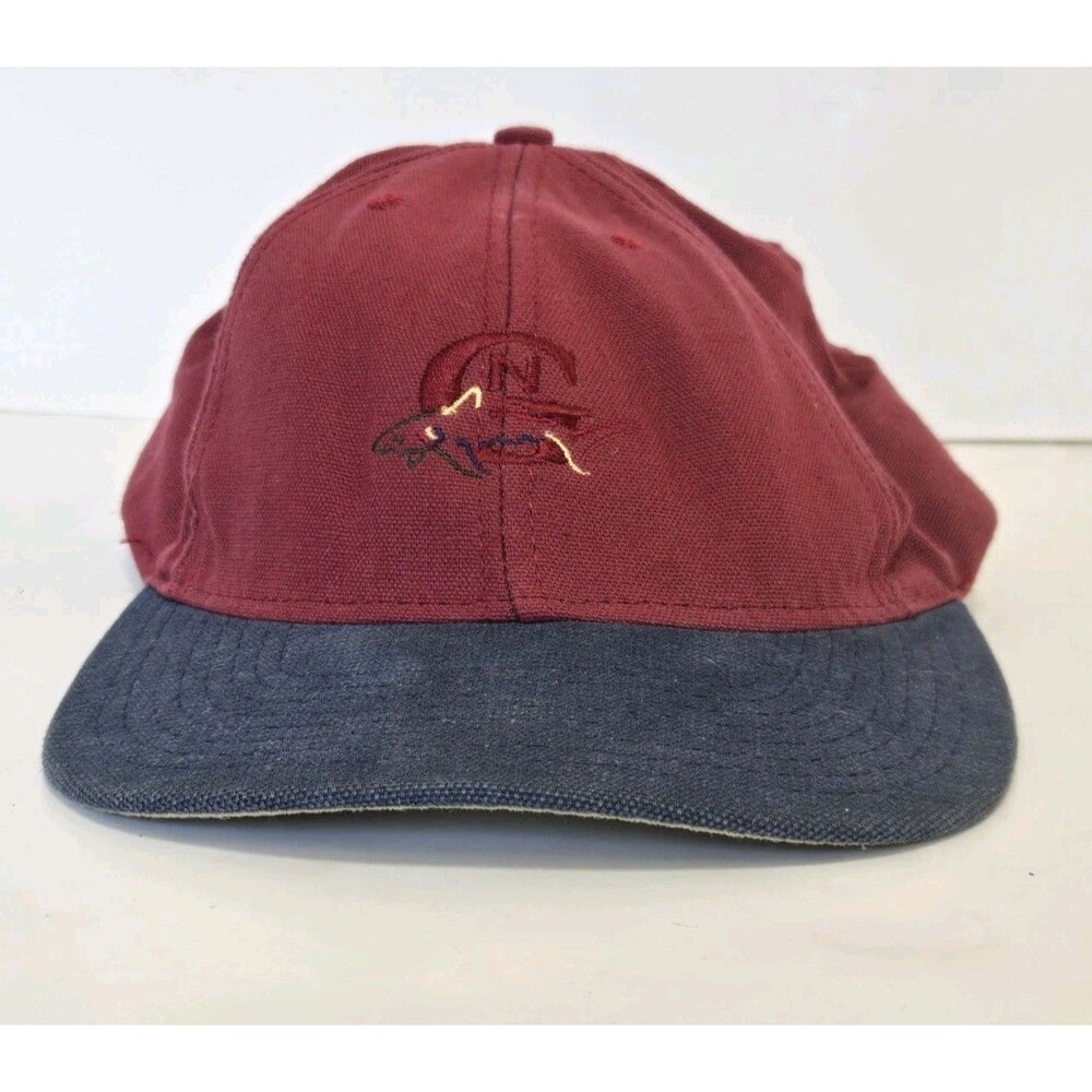 Vintage Greg Norman Hat  Shark Logo Golf Cap Red Embroidered Strapback 90s